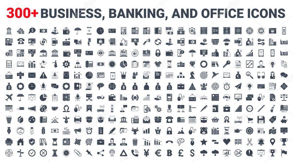 Set vector business, banking and finance icons