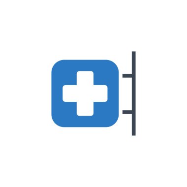 Hastane imzalı vektör simgesi.