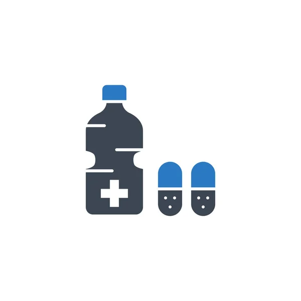 Medical Bottle related vector glyph icon. — Stock Vector