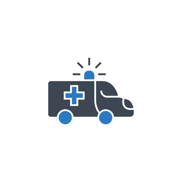 Ambulance Car related vector glyph icon. — Stock Vector