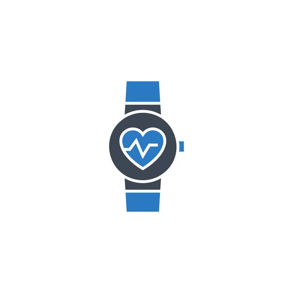 Έξυπνο ρολόι ιατρική υπηρεσία σχετικές διάνυσμα glyph εικονίδιο. — Διανυσματικό Αρχείο