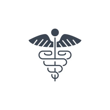 Caduceus ilgili vektör simgesi.