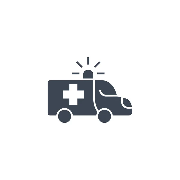 Ambulancia icono de glifo vectorial relacionado con coches. — Archivo Imágenes Vectoriales