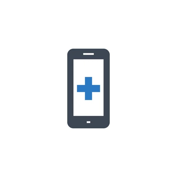 Smartphone med medicinsk App relaterade vektor glyf ikon. — Stock vektor