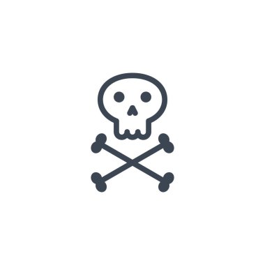 Kafatası ve kemiklerle ilgili vektör simgesi.