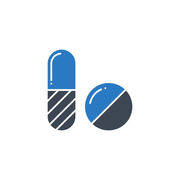 Pillen gerelateerde vector glyph pictogram. — Stockvector