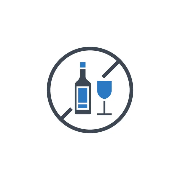 No Beber icono de glifo vectorial relacionado . — Vector de stock