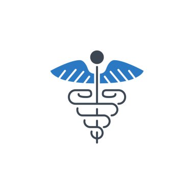 Caduceus ilgili vektör simgesi.