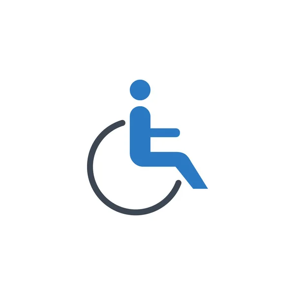 Disabled related vector glyph icon. — Stock Vector