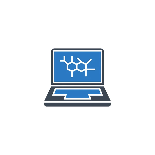 Computer Kenmerkend verwant vectorglyph pictogram. — Stockvector