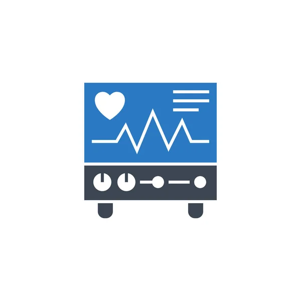 Electrocardiogram related vector glyph icon. — Stock Vector