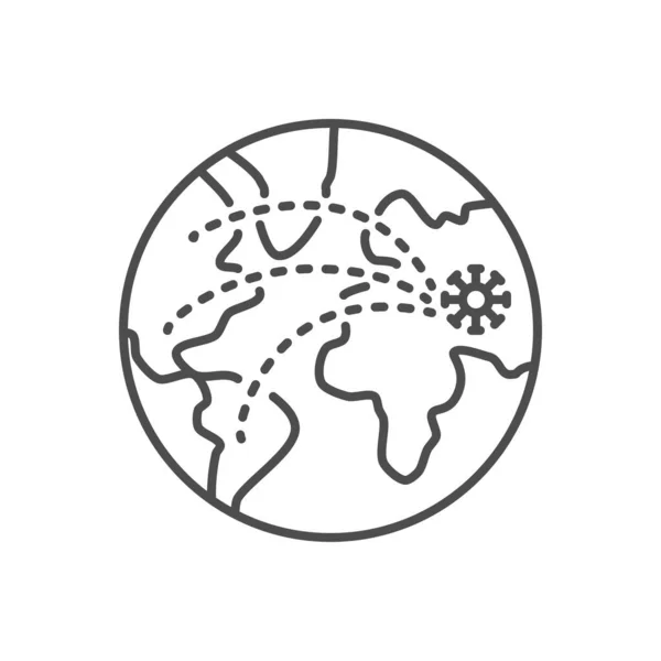 Icono de línea delgada vector relacionado con la pandemia — Archivo Imágenes Vectoriales
