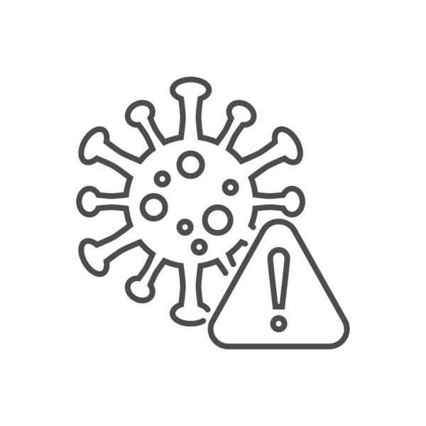 Coronavirus Gefahr im Zusammenhang mit Vektor dünne Linie Symbol. — Stockvektor