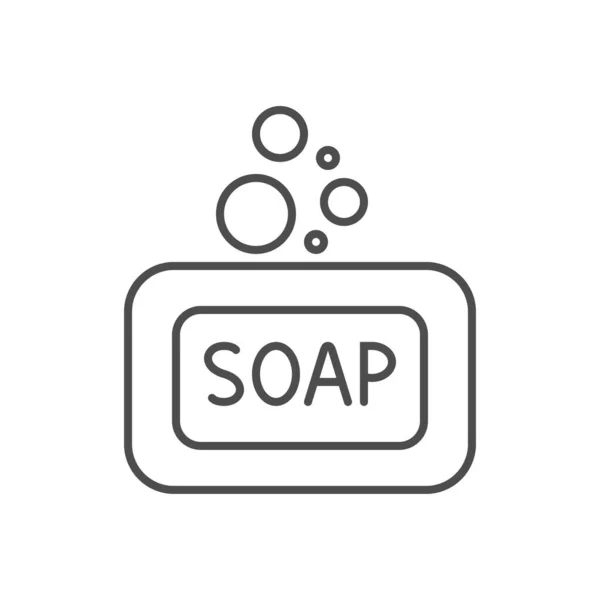 Soap related vector thin line icon. — Stock Vector