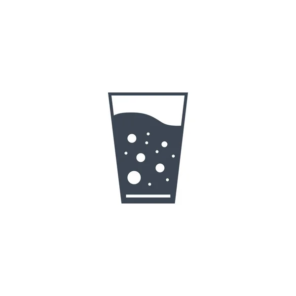 Glas-Wasser-bezogenes Vektorglyphen-Symbol. — Stockvektor