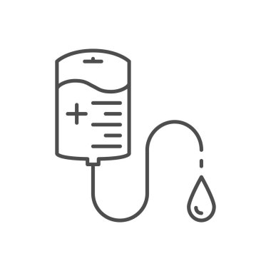 Kan nakliyle ilgili vektör ince çizgi simgesi.