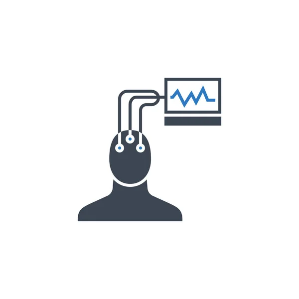 Elektroencefalografie gerelateerd vector glyph icoon. — Stockvector