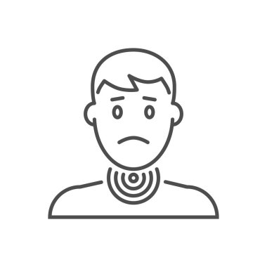 Boğaz ilintili vektör ince çizgi simgesi.