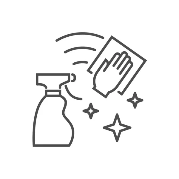 Icona della linea sottile vettoriale relativa alla pulizia. — Vettoriale Stock