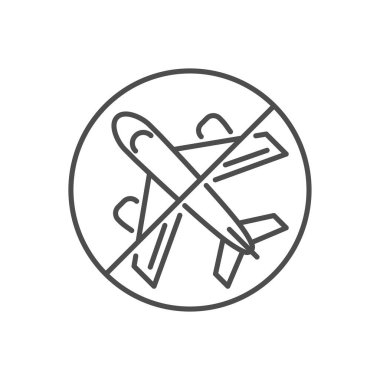 Seyahat bağlantılı vektör ince çizgi simgesinden uzak dur