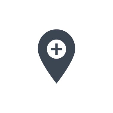 Hastane Konumuyla İlgili Vektör Sembolü.