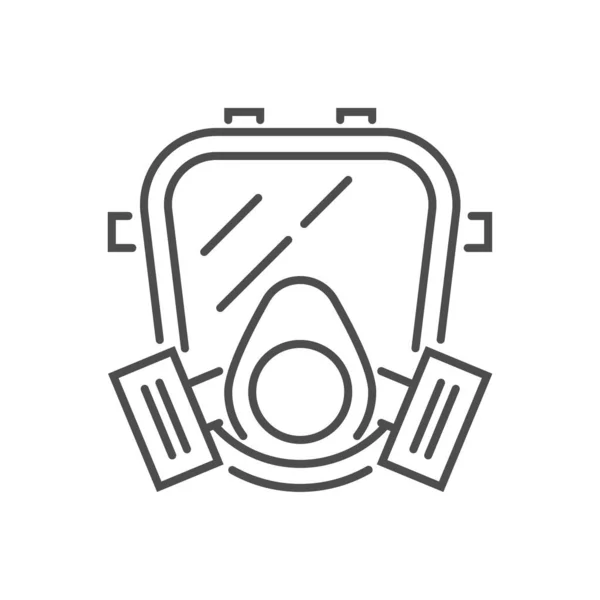 Máscara de gas vector relacionado con la línea delgada icono. — Archivo Imágenes Vectoriales
