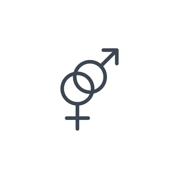 Ikon glif vektor Simbol terkait jenis kelamin. - Stok Vektor