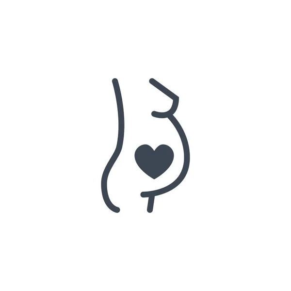 Schwangerschaftsbezogenes Vektorglyphen-Symbol. — Stockvektor