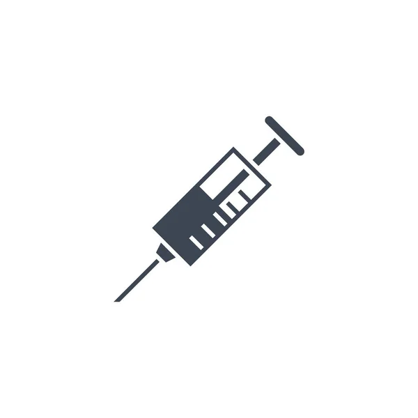 Ícone de glifo vetorial relacionado à seringa . — Vetor de Stock