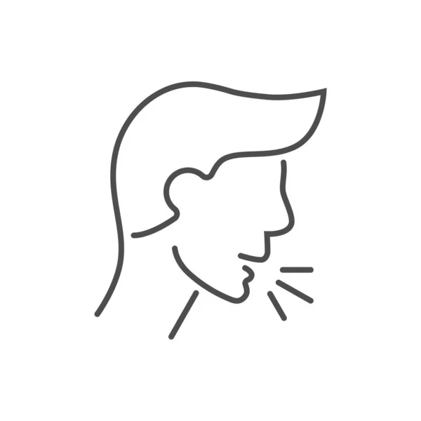 Cough related vector thin line icon. — 스톡 벡터