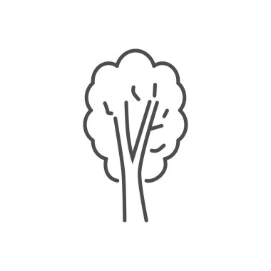 Ağaçla ilgili vektör ince çizgi simgesi.