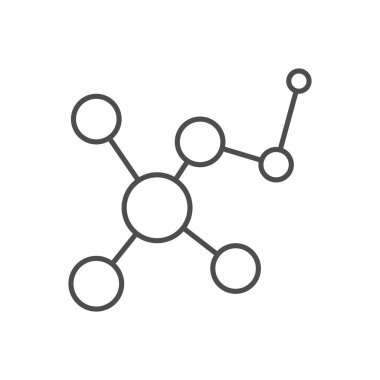 Molekül bağlantılı vektör ince çizgi simgesi.