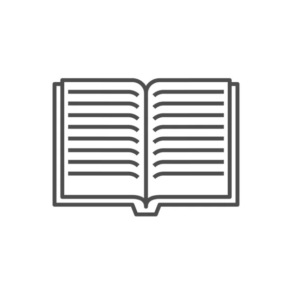 Icona della linea sottile vettoriale relativa al libro. — Vettoriale Stock