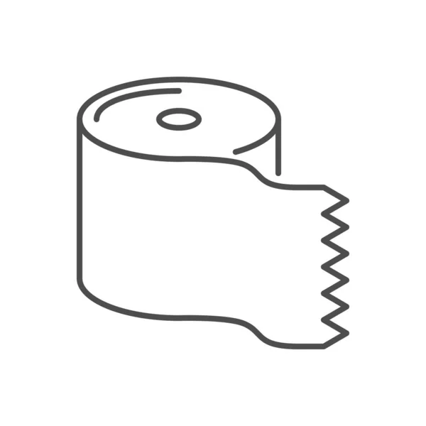 Papier toilette vectoriel lié icône ligne mince. — Image vectorielle