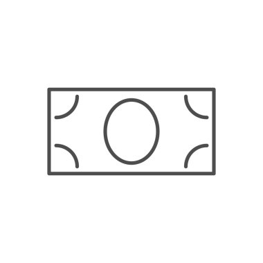 Dolar İlgili Vektör İnce Satır Simgesi.