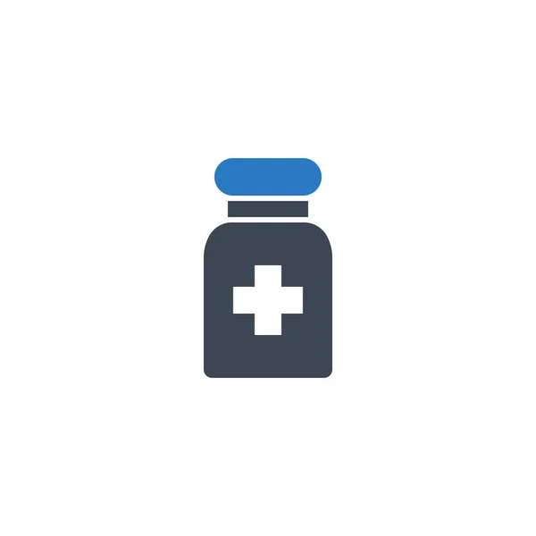 Pills Tube related vector glyph icon. — Stock Vector