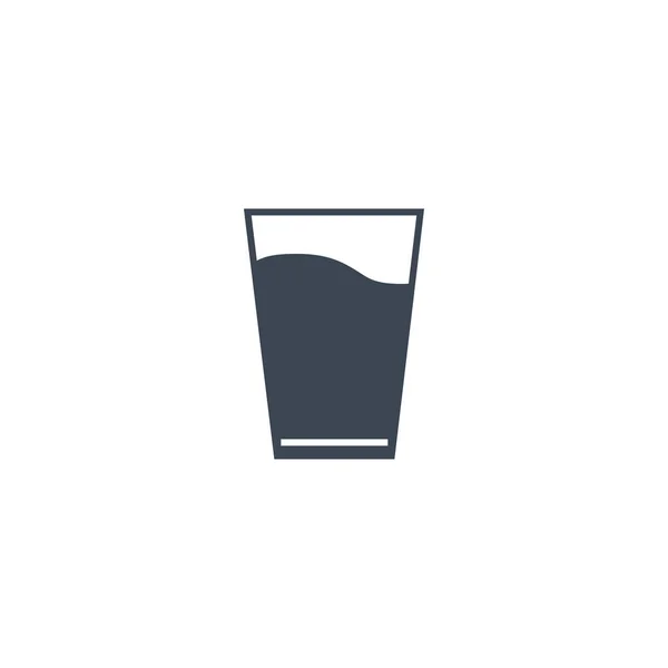Egy pohár vízzel kapcsolatos vektorjel ikon. — Stock Vector