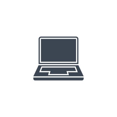 Dizüstü bilgisayarla ilgili vektör simgesi.