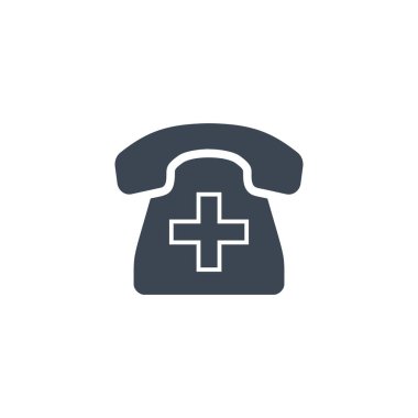 Acil Telefon ile ilgili vektör simgesi.