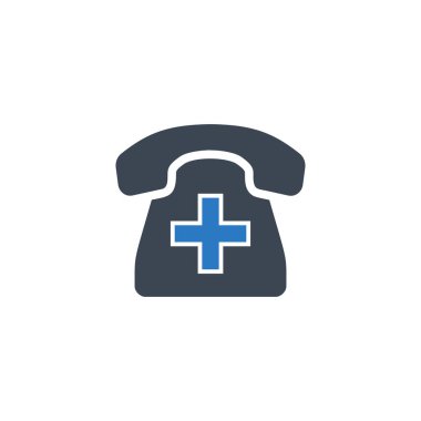 Acil Telefon ile ilgili vektör simgesi.