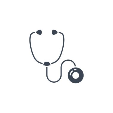 Steteskopla ilgili vektör simgesi.