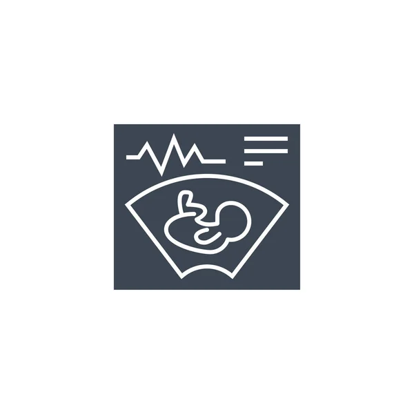 Ultrasound related vector glyph icon. — Stock Vector
