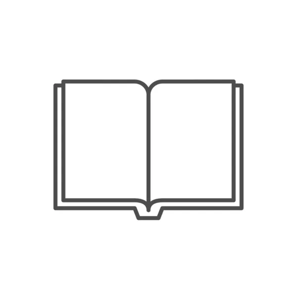 Buchbezogener Vektor Thin Line Icon. — Stockvektor