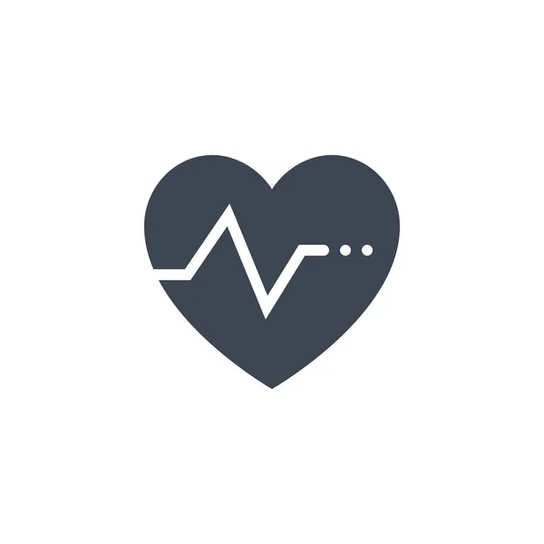 Heartbeat Ratev related vector glyph icon. — Stock Vector