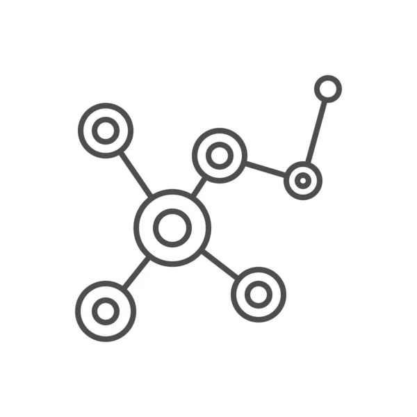 Molécula relacionado vetor ícone de linha fina. — Vetor de Stock