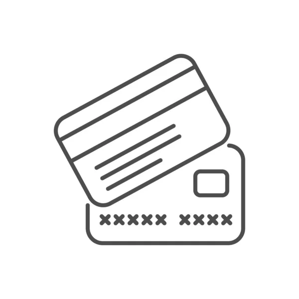 Credit card related vector thin line icon. — Stock Vector
