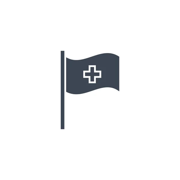Ikona wektora związanego z flagą medyczną. — Wektor stockowy
