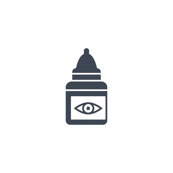 Eye Drops icono de glifo vectorial relacionado. — Vector de stock