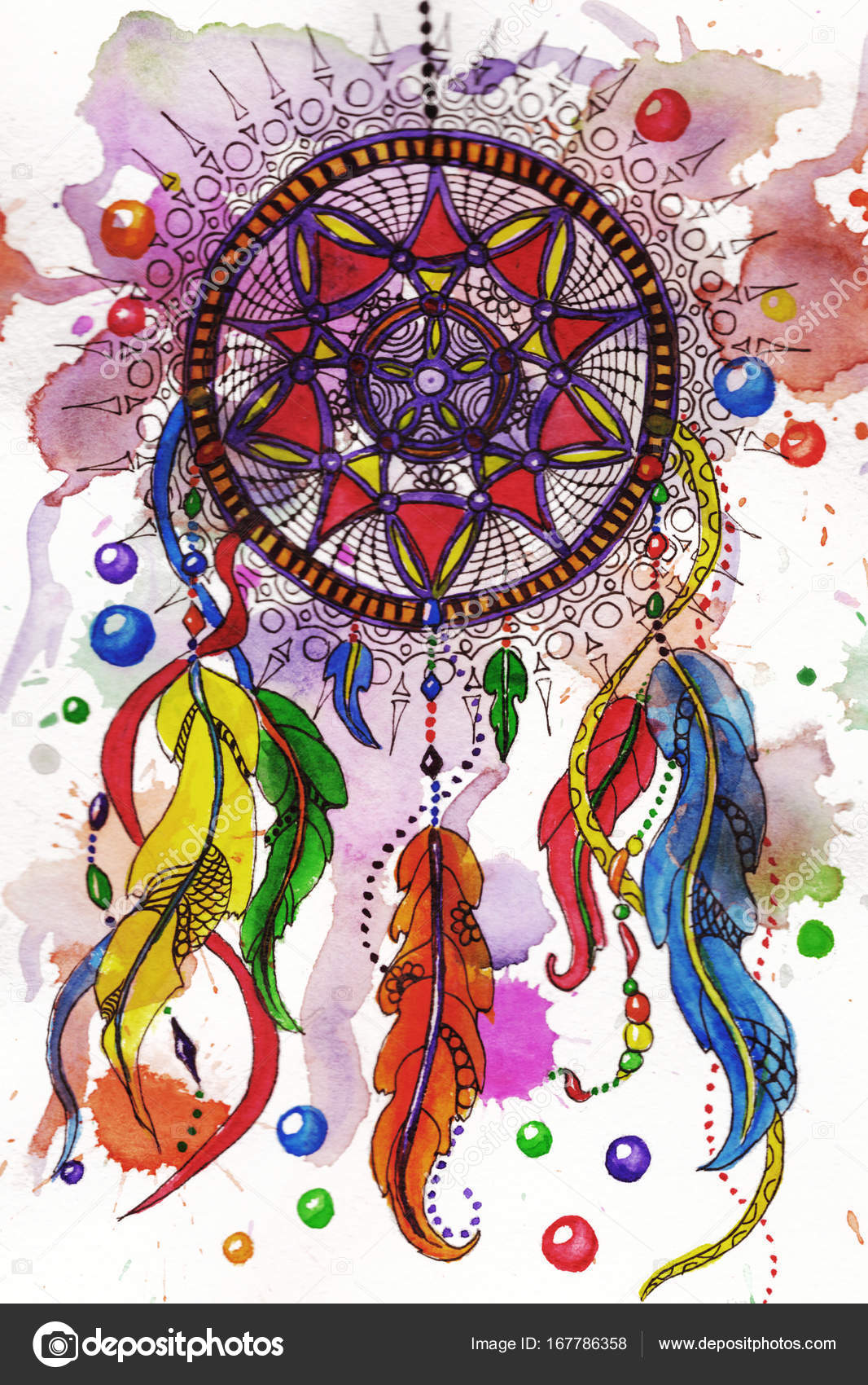 Watercolor Dream catcher Stock Photo by ©Winter80 167786358