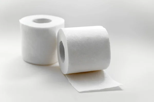 Karanténní Potravinová Krize Toaletní Papír Bílém Pozadí — Stock fotografie